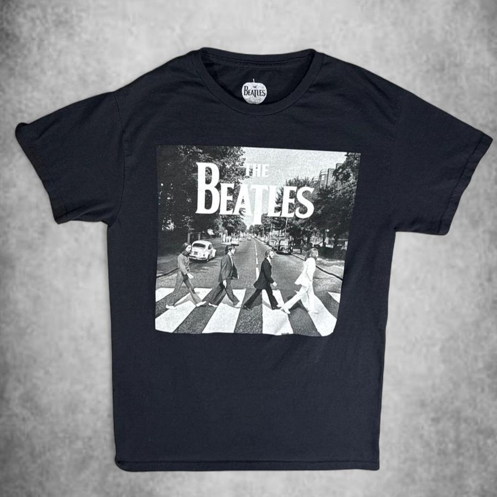 The Beatles Abbey Road Graphic T-Shirt Black Mens Small Hybrid Apparel Band Tee